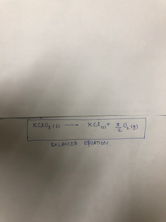 KClO₂ (s) K clsst 32(9) BALANCED ERUATION,