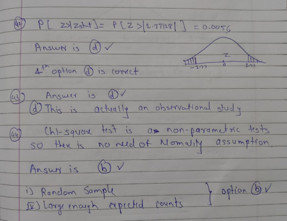 (42 P [ zəlzstut ] = p [27/2.771281] =0.0056 Answer is d 4th option @ is correct. actually Answer is @v (& This is an observa