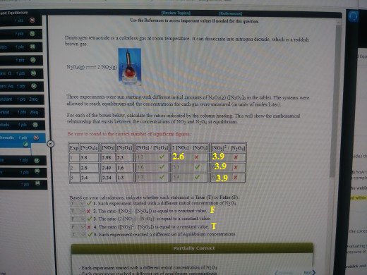 and Eqtm Review Topikl Reerece Use he Referacs ts access inpertast valan if neded fer thin quetion ts Dintrogen tetraoxide is