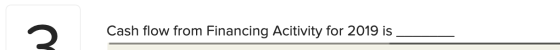 Cash flow from Financing Acitivity for 2019 is