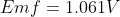 Emf=1.061V