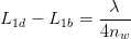 L_{1d}-L_{1b}= \frac{\lambda }{4n_{w}}
