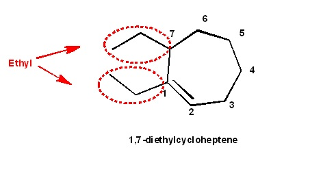 6 5 Ethyl 4 3 2 1.7 -di ethylcyclohe ptene