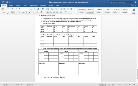 2019S_CPS4921 5921 midterm1t [Compatibility Mode Q Search in Document Home Insert Design Layout References Mailings Review Vi