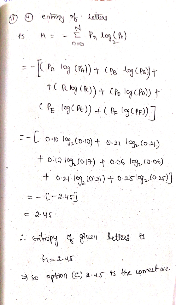 entrony of letterg -( PA log (rm) + C Pe dog (Ps) t +( R log (Pe))+ CPo log CPo)) † ( PE loge DE)) + ( P loy( p) --l o-10 log
