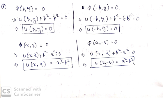 © ¢Cb, y) = 0 / 0 (-6, y) = 0, zu (B,y) + B2 $2 = 0 ; u(-B,y) +bº-EB)?=D => ) u (boy)-o] ] = luk-t, y) = 0] $ (x,) = 0 / 0 (2