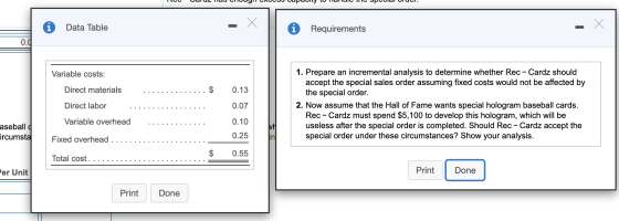 varazz mad unoagmozouo vapaUILy oTIanaio tro poia orc. i Data Table Requirements 0.0 1. Prepare an incremental analysis to de