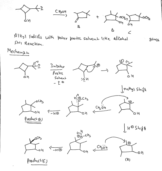 (2 см,он с « Я, як у А ь 2 Alkyl lodide with SNI Reaction. polar brotic solvent like alcohol. a. Bothe Solvent like allerede