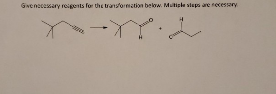 Give necessary reagents for the transformation below. Multiple steps are necessary. nr.