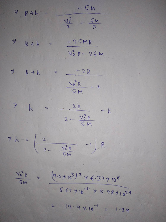- GM leth V² GM R Rth - 2GMR VOR- 2GM 7 Rth - 2R VoR GM 2R VOR 2 GM 2: VOR - JA 2- GM Ver VOR (9.04 103) 2 x 6.374100 GM 6.67