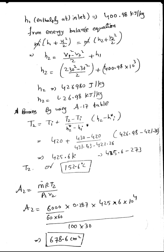 12 hi (enthalply at) inlet) - 400.98 Eulky from energy balance equation filh + 1) = x (hat he haz ve ave? the hz = (2302302)+