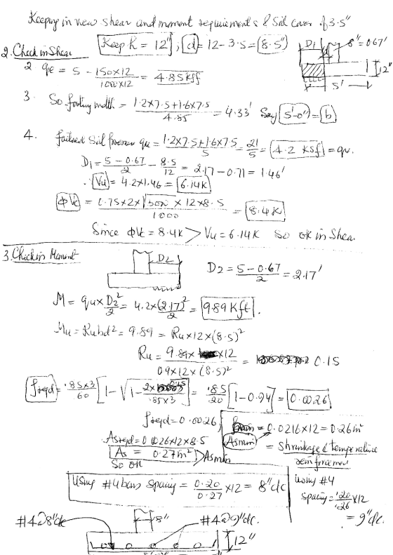 CLX12 Keeping in View Shear und moment replacements & Sick Cover $3.5 2. Check in Sheen Keep h= 12); (d) 12-3-5=(8.5) Pilg