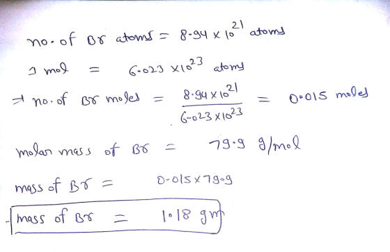 2) 23 D- O 21 6-023 x la mass of