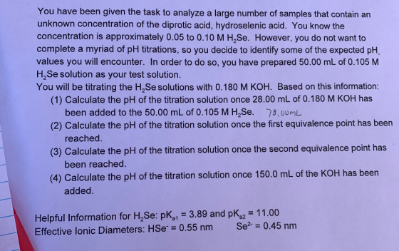 You have been given the task to analyze a large number of samples that contain an unknown concentration of the diprotic acid,