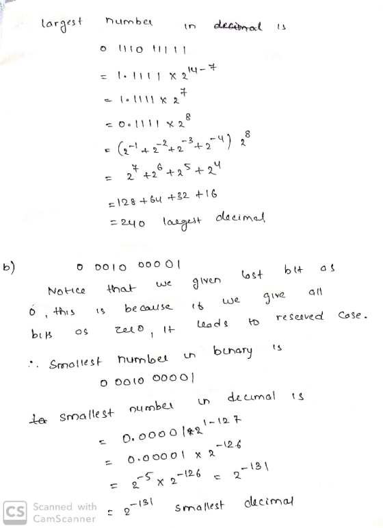 Assume The Following Representation For A Floating Point Number 1 Sign Bit HomeworkLib