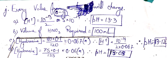 AN DO ogs Luv) comb 10 = 13:29 by volume of HNO3 Required = 1100m Oy Hyobrazina 7= 5020T = 0-067632. [1] . 10-19 9 Hydrazine
