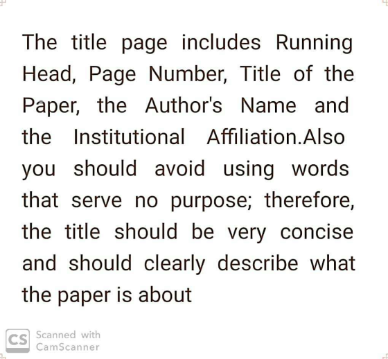 The title page includes Running Head, Page Number, Title of the Paper, the Authors Name and the Institutional Affiliation. A