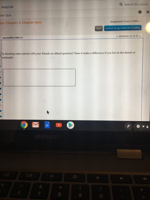 Q Search this course MINDTAP x ter Quiz Assignment Score: 0.00% ent: Chapter 3: Chapter Quiz Submit Assignment for Grading ma