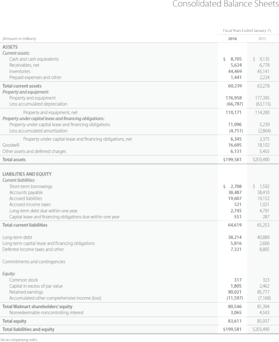 Consolidated Balance Sheets Pad Yesus Endled.Iamuery 31, 2016 2015 Amount oculo $ $705 5,674 44,469 1,441 60729 $ 9,135 6,778