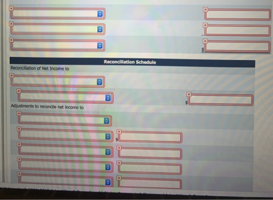 x Reconciliation Schedule Reconciliation of Net Income to Adjustments to reconcile net income to