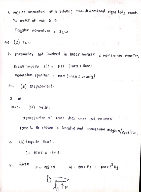 . angulas momentom) of a votatng tuo- dimenshonal tgld body about its cente8 of mass is Pngulas mome»tum - ,w ?. paramete γ n