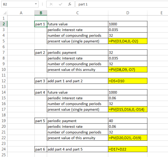 x fc part 1 1 в part 1 future value periodic interest rate number of compounding periods present value (single payment) 1000