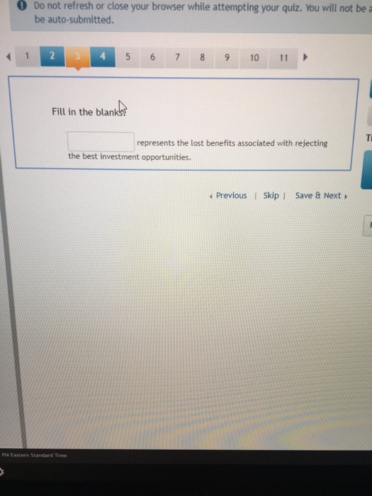 O Do not refresh or close your browser while attempting your quiz. You will not be be auto-submitted. 2. 6 7 8 9 10 11 Fill i
