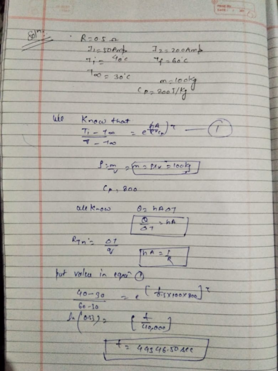 R=0.5 Jsoum I2-200Amb If-hoc To = 30°c (p. 2000/kg m. looky we tha Know that Ti-too -tao Pm me prve stool Cp, 800 all know O2