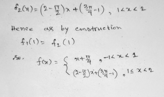 $2(1)= (2-0)» +(3-1), 1<x<2 Hence as by construction fo()fè Co so fox) = 5 th -ka21 - (2-hJax (3-1) ok xar