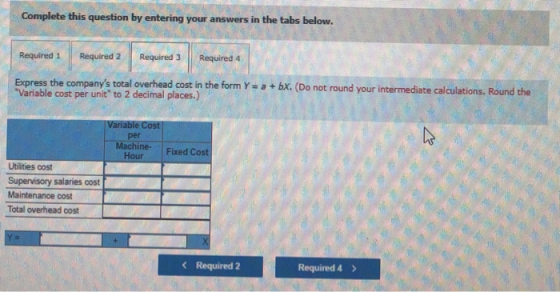 Complete this question by entering your answers in the tabs below. Required 1 Required 2 Required 3 Required 4 Express the co