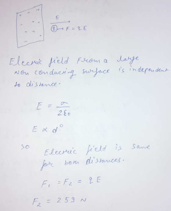 ャ coun duen-7 sungace is inderen den to dishmce 2 E So s Sane F2 = 253 N