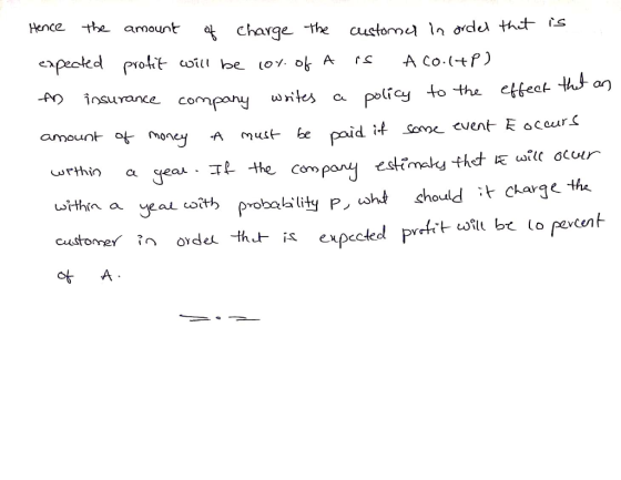 Hence the amount charge he cuctomme n orda th rs A insurace company wsa potiey to the ctteet s on PO îosurance com LS hi a ai coi customer. ỉ odd ther is expected pr i expected pe bx to pevcent