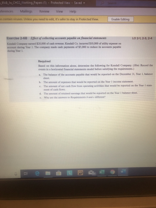 LIFAB_10_CHO_Working Papers (1) - Protected View - Saved ferences Mailings Review View Help contaviruses. Unless you need to