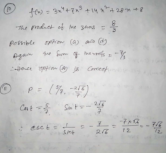 (10 fm) = 3n + 7 x3 + 14 27 4280 +8 The product of the zeross possible option (a) and (d. Dgain the sum of the roofs s / ste