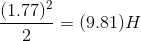 (1.77) - (9.81)H