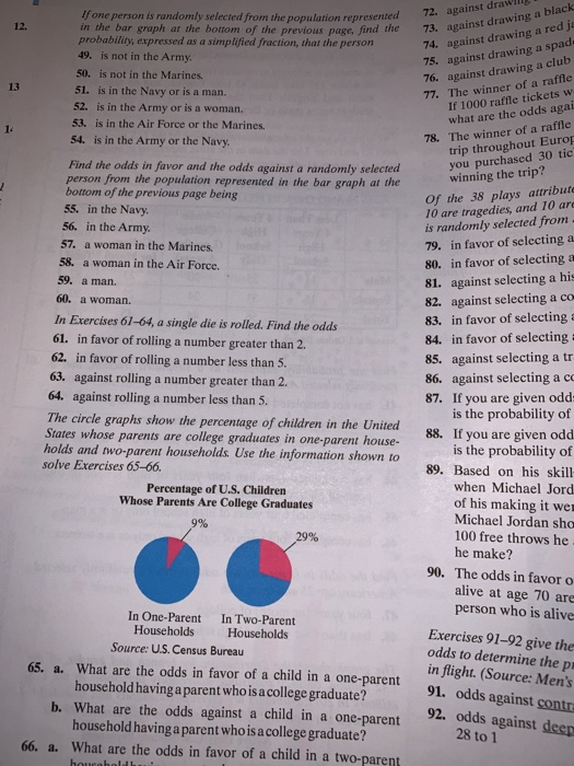 Ifone person is randomly selected from the population represented in the bar graph at the bottom of the previous page, find t
