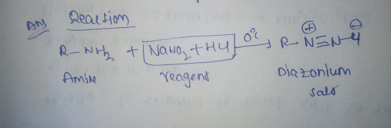 Reaction R- Nothy & Nawo, thu OR NENG Amine reagent Diazonium sals