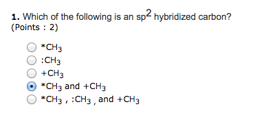 Which of the following is an sp^2 hybridized carbo