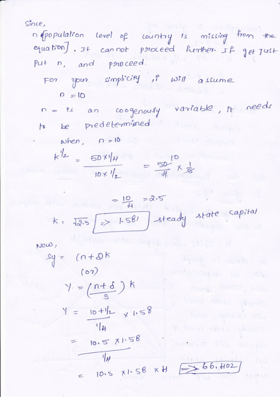 Since, n d o pulatron evel oe county smi om the Put n, and n c pno ceed on n =to variable Pt needr a n , e Pred e termisned when n , 、s | > _. 58) |-steady state capital NouD (on) IH