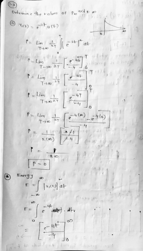 determine the values of P and E O @ Lice) - estust P = Lim bine tolle DH T-40 p= Lim- T-) 2T L P = Lim To 2T P = Lim I Ty02T