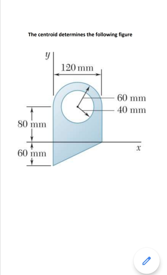 The centroid determines the following figure Y 120 mm 60 mm 40 mm 80 mm X 60 mm