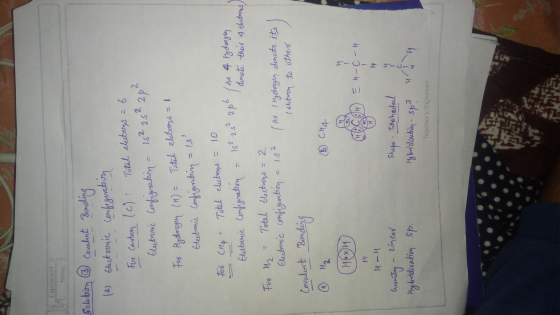 Experiment Name Solution & Covalent Bonding (a) Electronic configuration | For Carbon (c) Total electrons = 6 Electronic conf
