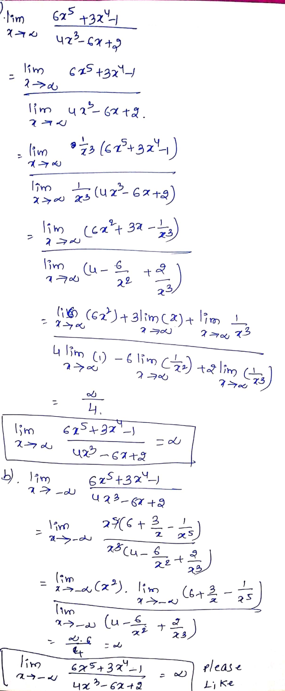 Ilim 625 +32- xao 42²-64th = lim 625 +32 lim ua²6x+q. lim 91 23 (625+ 32) = 2 > d a 74 x=you lehen (uz?-62+2) - lim (62²+