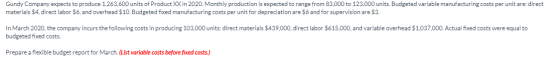Gundy Company expects to produce 1,263.600 units of Product XX in 2020. Monthly production is expected to range from 83,000 t