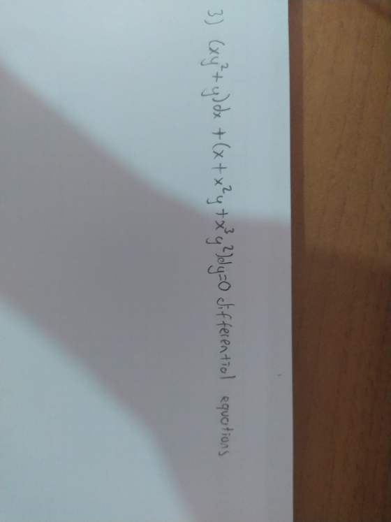 3) (xy + y) dx + (x + x²y + x²g?)dy=0 differential equations