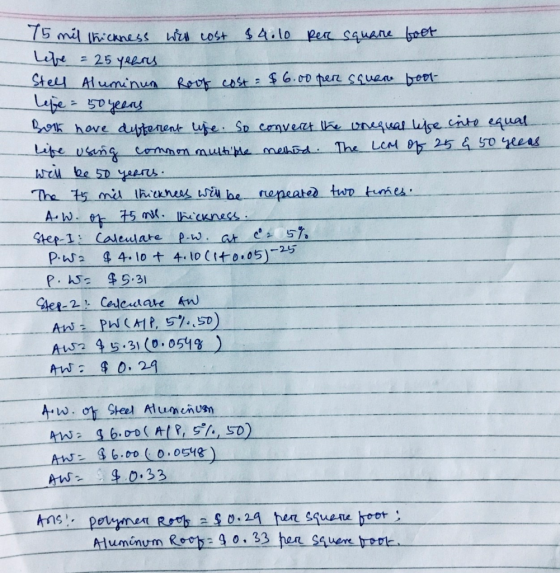 75 mil cness ws cost $4.l0 per s4Ane et 25 YRers Steel Alumnun Re cost 6.00 ten ssuea bet have dukenent ufe So conveat unegua