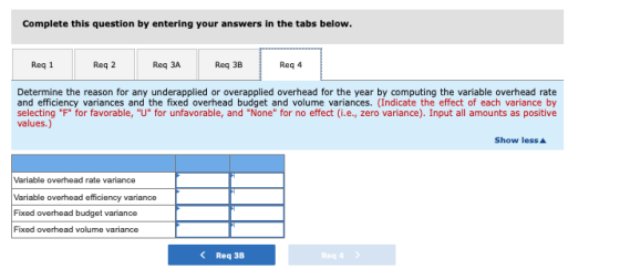 Complete this question by entering your answers in the tabs below. Req 1 Req 2 Reg 3A Req 3B Req 4 Determine the reason for a