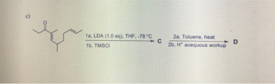 1a, LDA (1.0 eq). THF, -78 °C 16. TMSCI 2a, Toluene, heat 2b, H* acequous workup