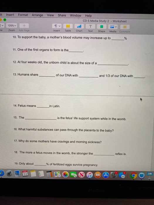 lit Insert Format Arrange View Share Window Help CD 5 Media Study 2 - Worksheet T .. T D Insert Table Chart Text Shape Media