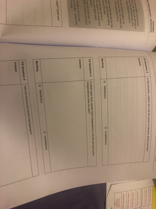 CHCDI5001 need approach - Assess 2 In this situation, explain w In this a s the power to influence Jeremy and why cs Question